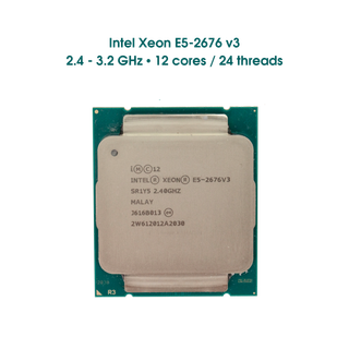 CPU Intel Xeon E5-2676 v3 / 2.4 - 3.2 GHz / 12 core - 24 threads