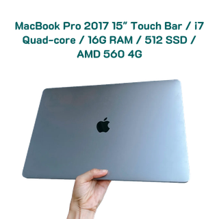 MacBook Pro 2017 15" Touch Bar / i7 Quad-core / 16G RAM / 512 SSD / AMD 560 4G - (Gray/512GB) - 98%